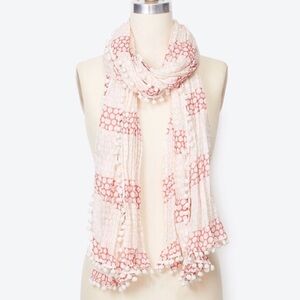 Ann Taylor Ombré Crinkle Dot Scarf Pink OS